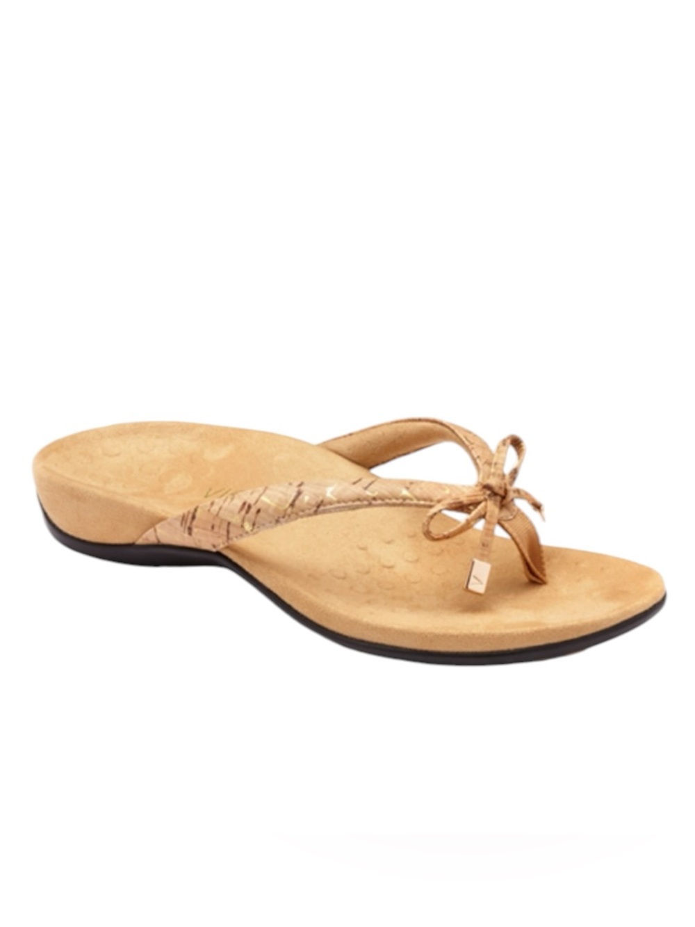 Vionic Women's Bella II Toe Post Sandal Gold Cork Size 10